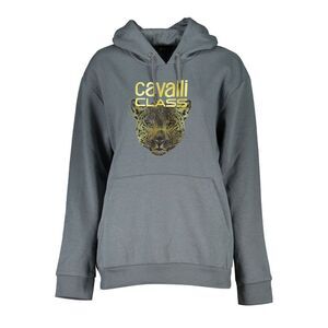Cavalli Class Men Leopard Hoodie CA28859 Women Gray Sweaters